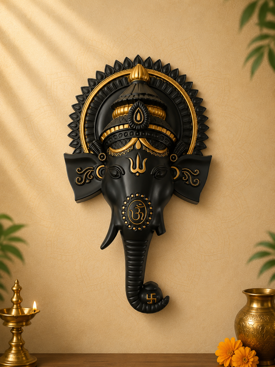 Lord Ganesh 3D wall Decor (black color)