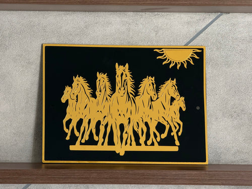 7 Horses Acrylic Frame ( 40cm x 28cm)