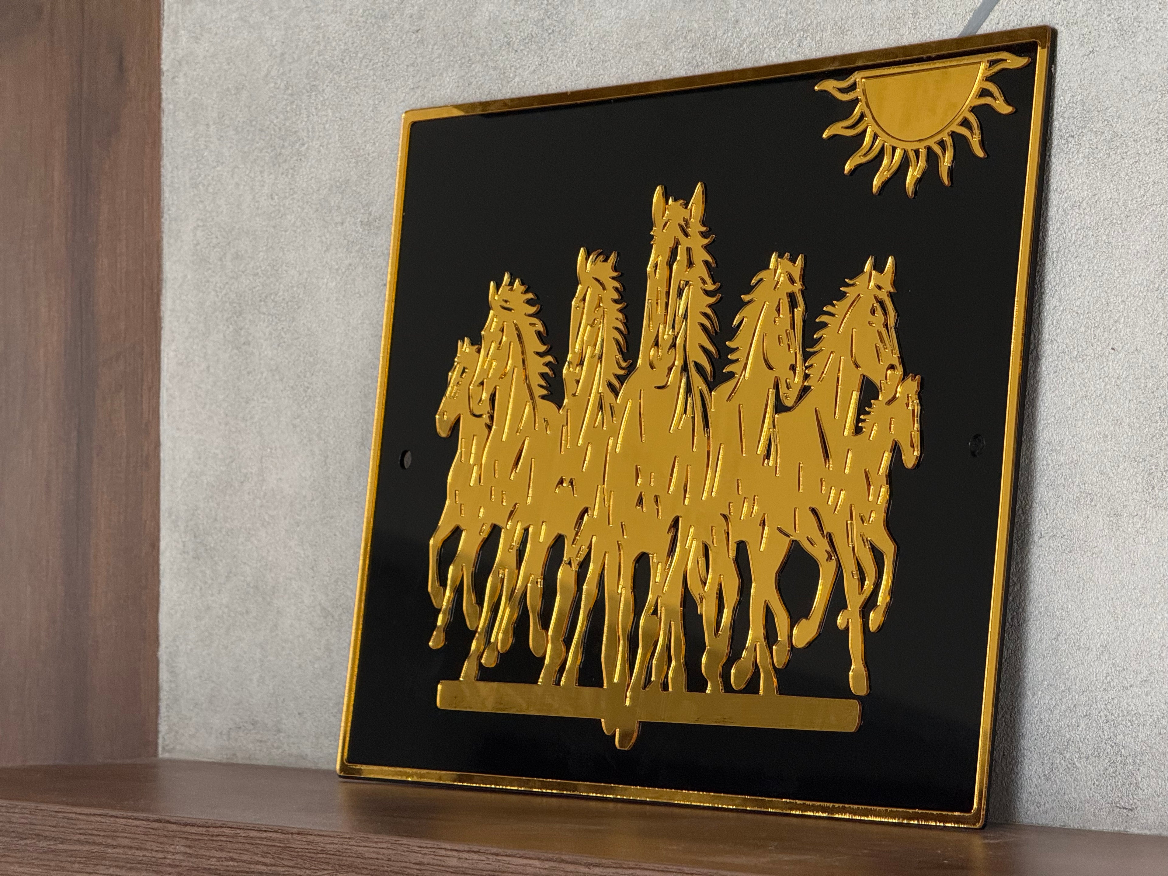 7 Horses Acrylic Frame ( 40cm x 28cm)