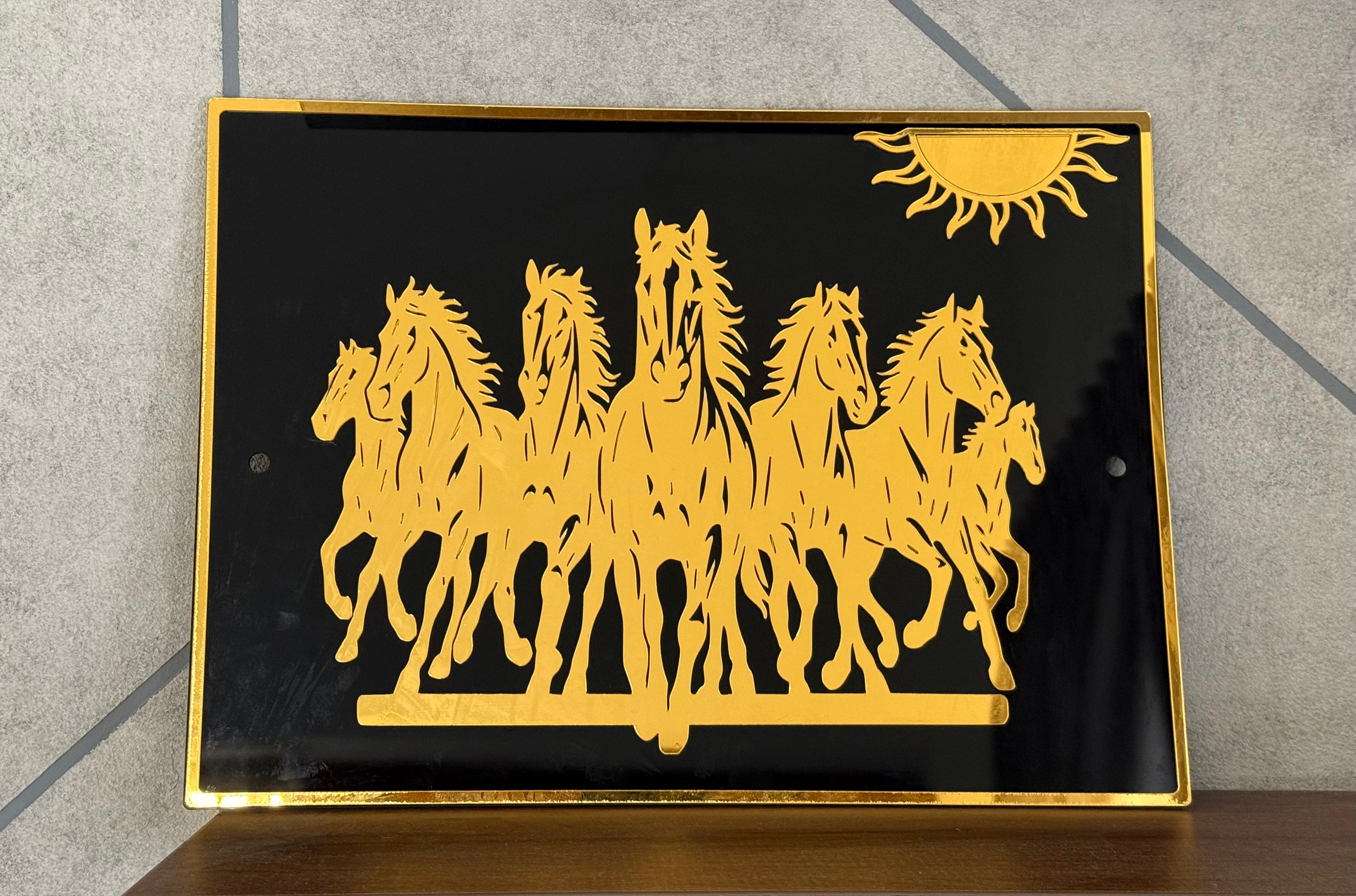 7 Horses Acrylic Frame ( 40cm x 28cm)