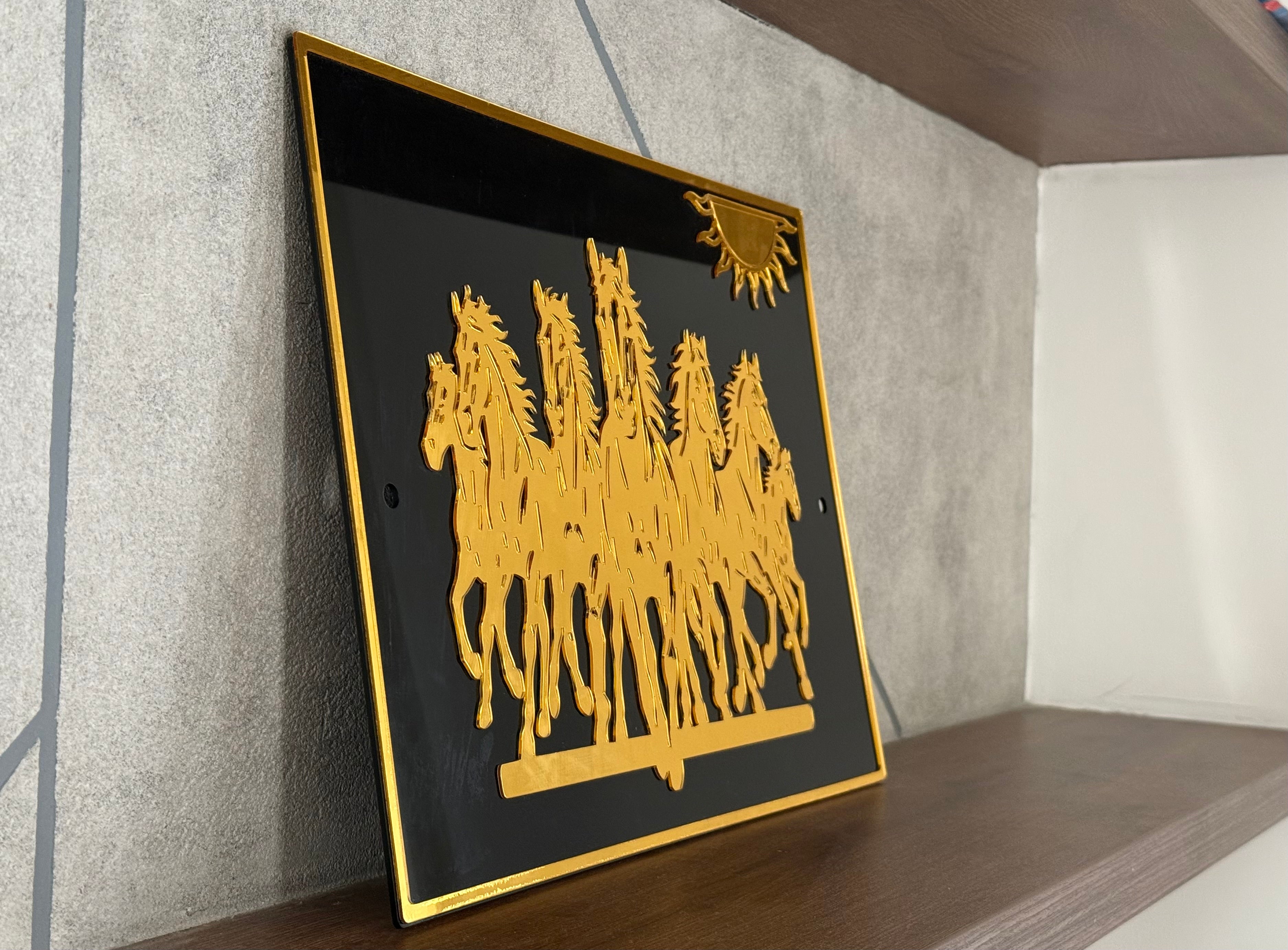 7 Horses Acrylic Frame ( 40cm x 28cm)