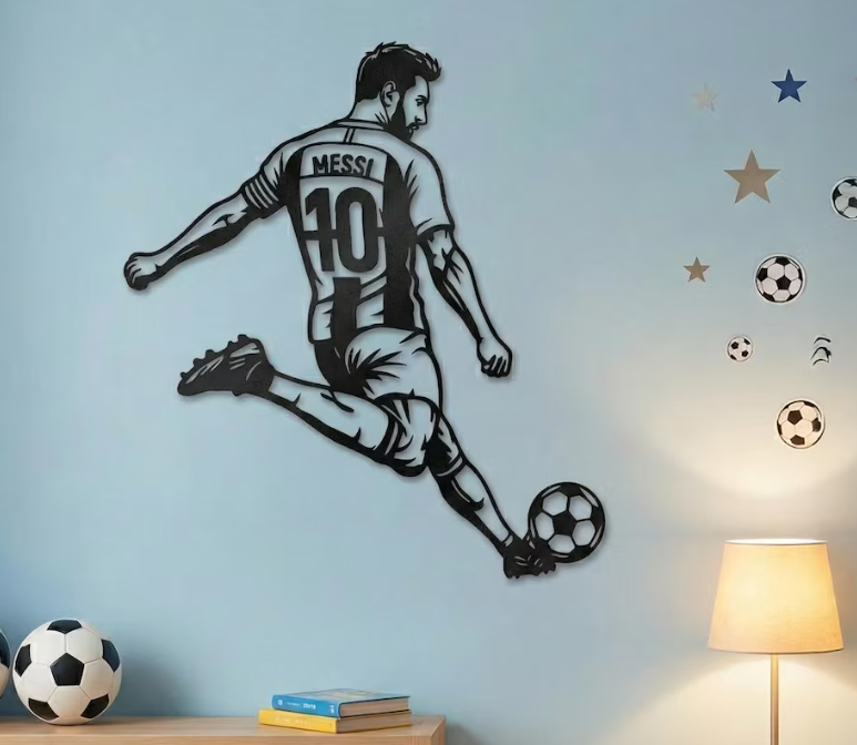 Messi Wall Art – 3mm Acrylic Black (45cm x 58cm)