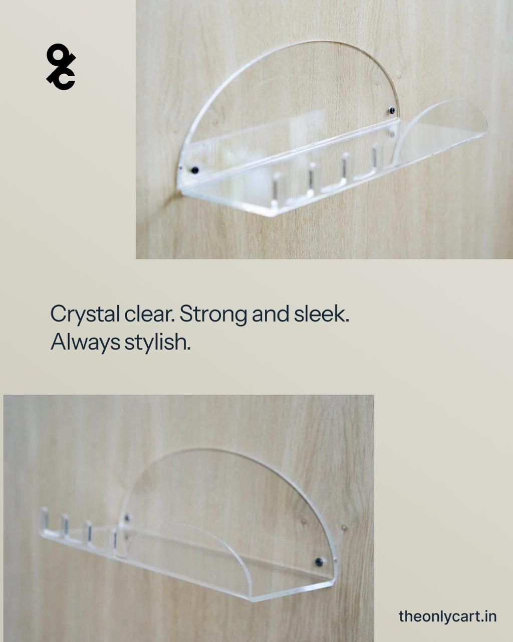 Premium Clear Acrylic Key Holder