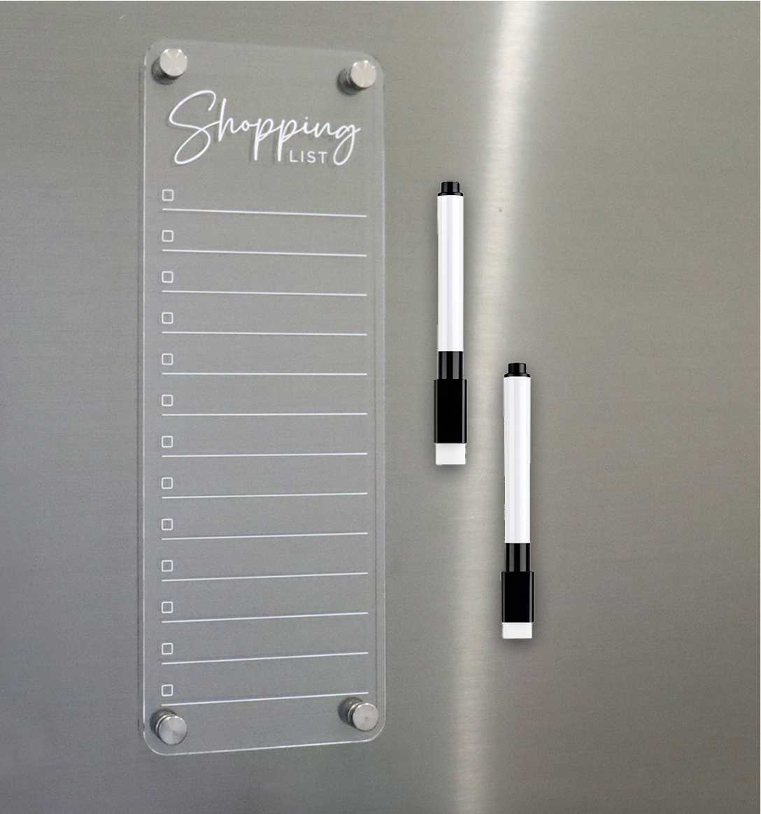 Shopping List Fridge Magnet with Marker