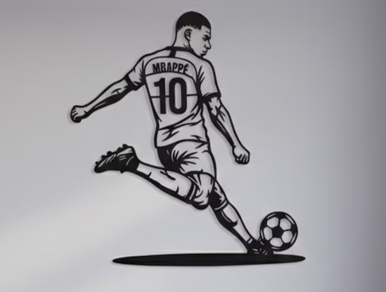 Mbappé Wall Art – 3mm Acrylic Black (45cm x 58cm)