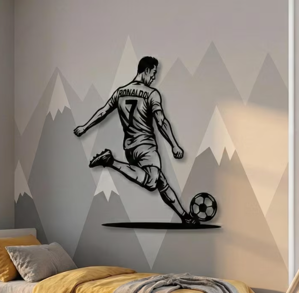Ronaldo Wall Art – 3mm Acrylic Black (45cm x 58cm)